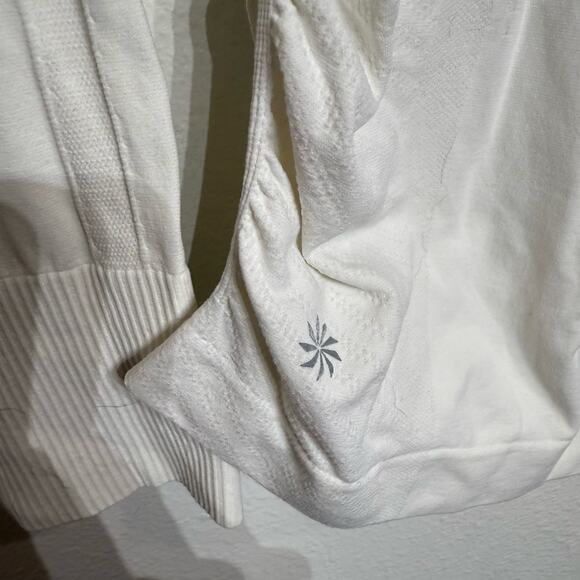 Athleta White Speedlight Seamless Ruched Long Sleeve Top Sz M - Picture 5 of 10